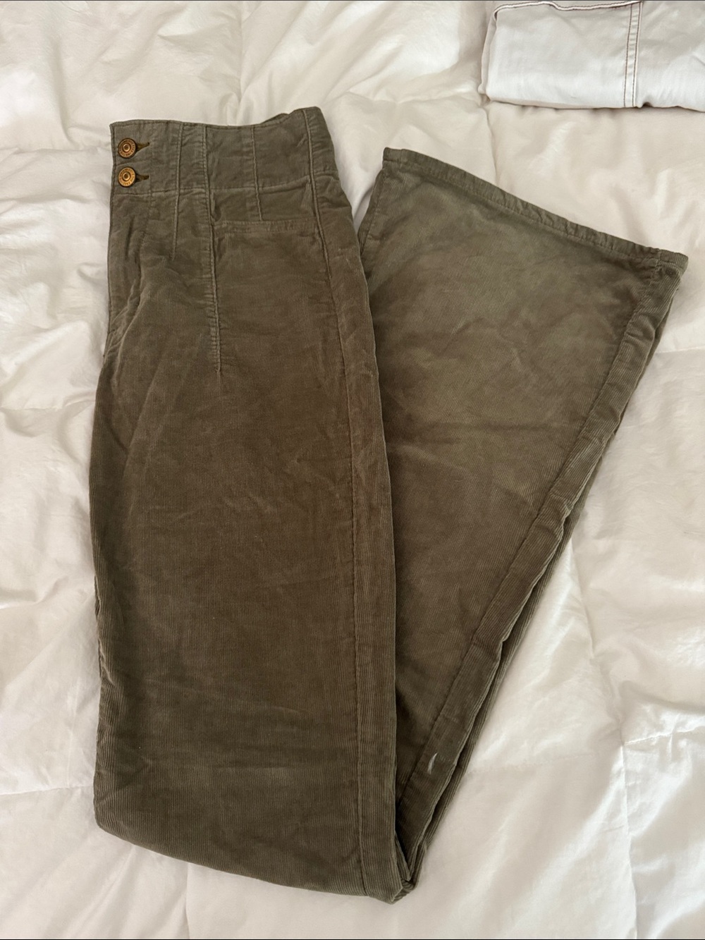 We The Free Olive Corduroy Wide-Leg Jeans